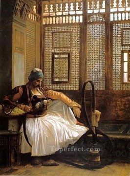 Arnaut fumando Orientalismo árabe griego Jean Leon Gerome Pinturas al óleo